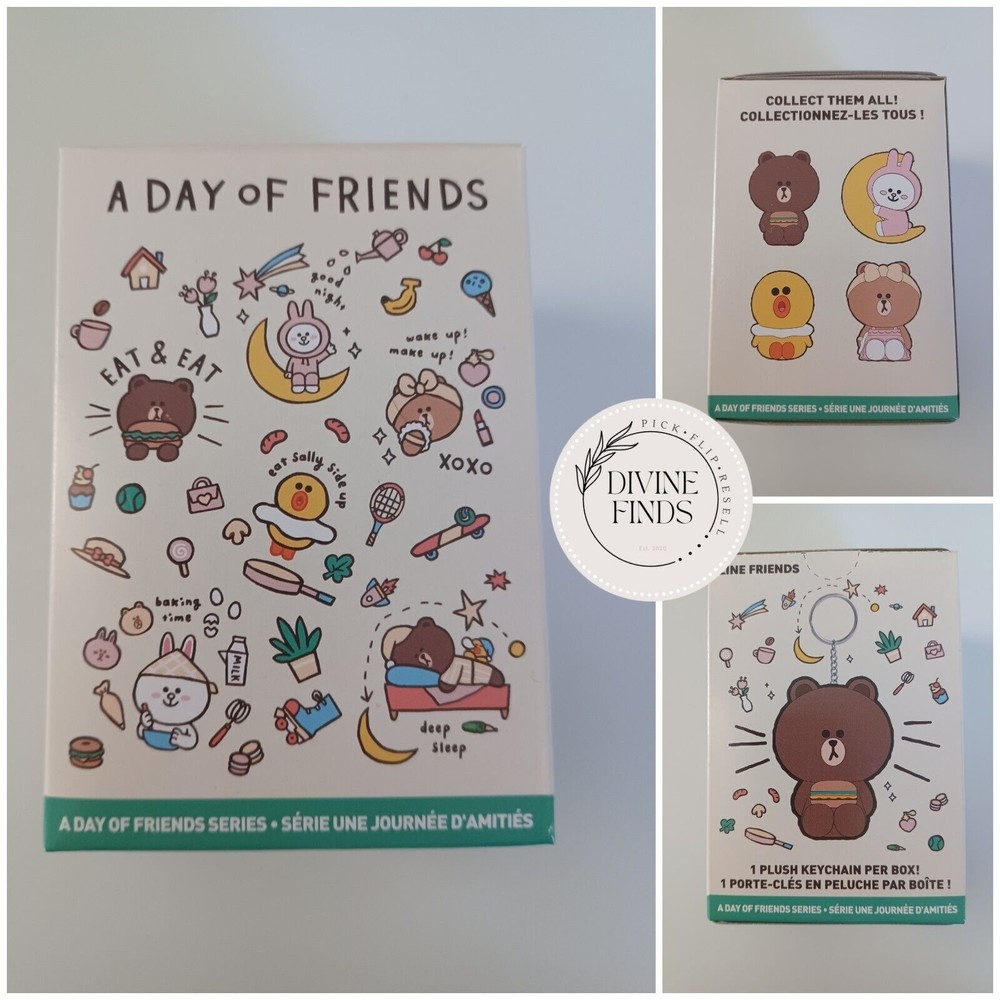 LINE FRIENDS A Day Of Friends Plush Keychain Blind Box